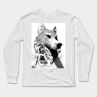 Monsters and Madonnas Original White Wolf Queen Ink Art Chris  Conidis Long Sleeve T-Shirt